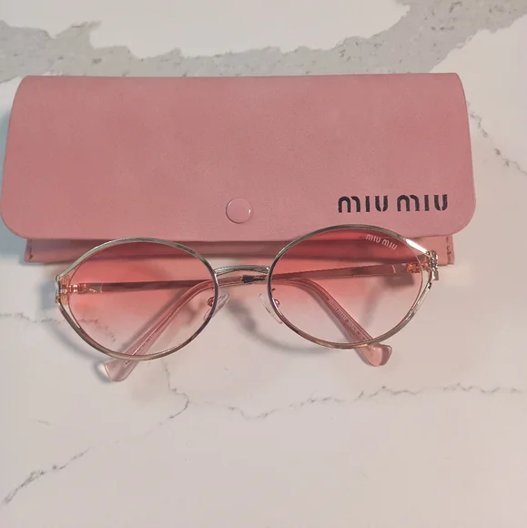 Miu Miu | Accessories | Miu Miu Pink Sunglasses With Case 